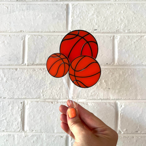 Small Basketball Cake Toppers - Set of 3