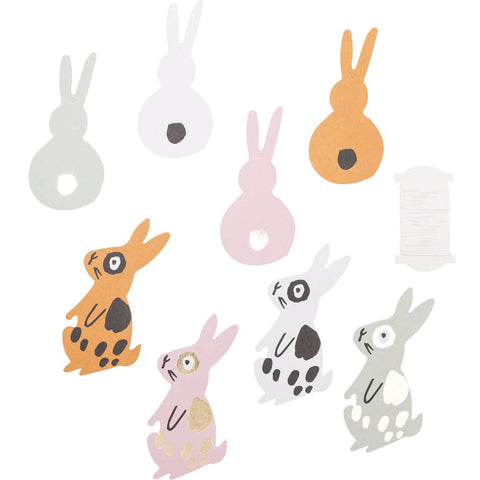Mixed Bunny Tags - Set of 8