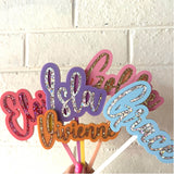 Cursive Custom Name Toppers