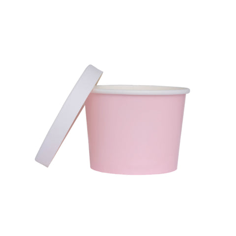 Pastel Pink Paper Tubs with Lids - 5pk