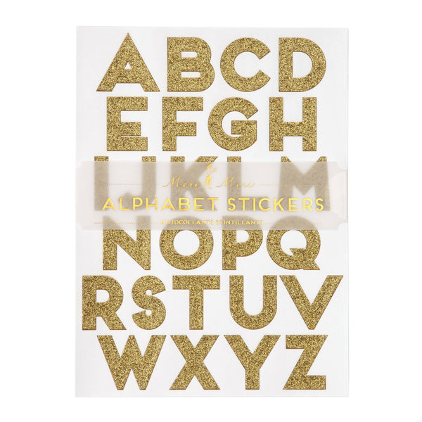 Gold Glitter Alphabet Sticker Sheets Hello Kit Co.