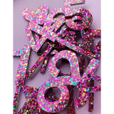Multi Confetti Cake Topper