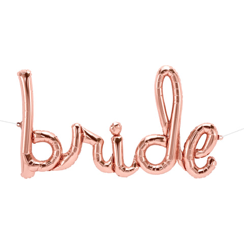 Rose Gold BRIDE script balloon