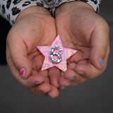 Number Badge! - Pink Confetti