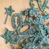 Galaxy Green Glitter Cake Topper