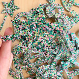 Galaxy Green Glitter Cake Topper