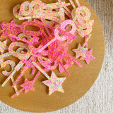 Pink Confetti Cake Topper