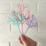 Coral Cake Topper Set