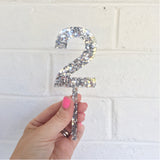 Silver Glitz Cake Topper