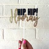 Hip Hip Hooray Topper - White/Black/Gold