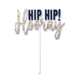 Hip Hip Hooray Topper - White/Black/Gold