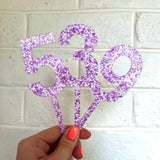 Lilac Stars Glitter Cake Topper