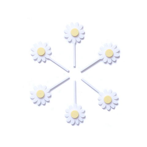 Daisy Cupcake Toppers - Set of 6