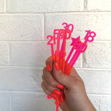 Neon Pink Drink Stirrers