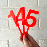 Neon Red Cake Topper