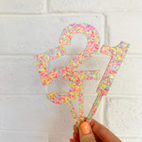Neon Sorbet Confetti Cake Topper