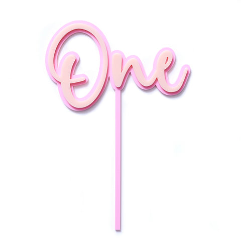 ONE Cake Topper - Pinks