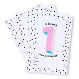 Pink No.1 Invites - Pack of 12