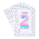 Pink No.2 Invites - Pack of 12
