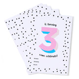 Pink No.3 Invites - Pack of 12
