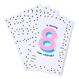 Pink No.8 Invites - Set of 12