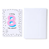 Pink No.8 Invites - Set of 12