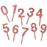 Rose Pink Glitter Cake Topper