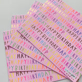 Folded Wrap - 'happy birthday pink script'