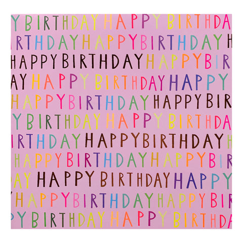 Folded Wrap - 'happy birthday pink script'