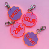 Custom Name Keyring - scallop edge