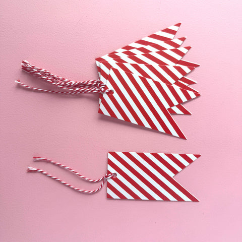Candy Stripe Tags - Set of 6