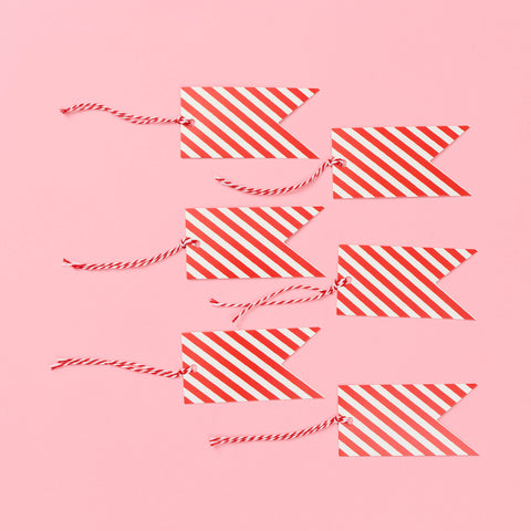 Candy Stripe Tags - Set of 6