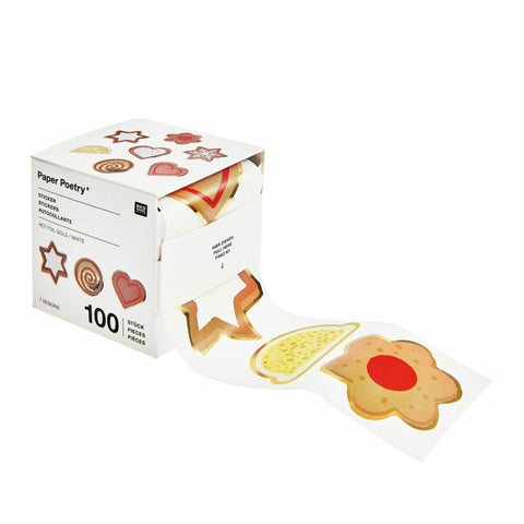Christmas Market Cookie Stickers - 100 pieces