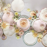 Cream Dot Edged Flower Compostable Dinner Plates (Pack of 8)