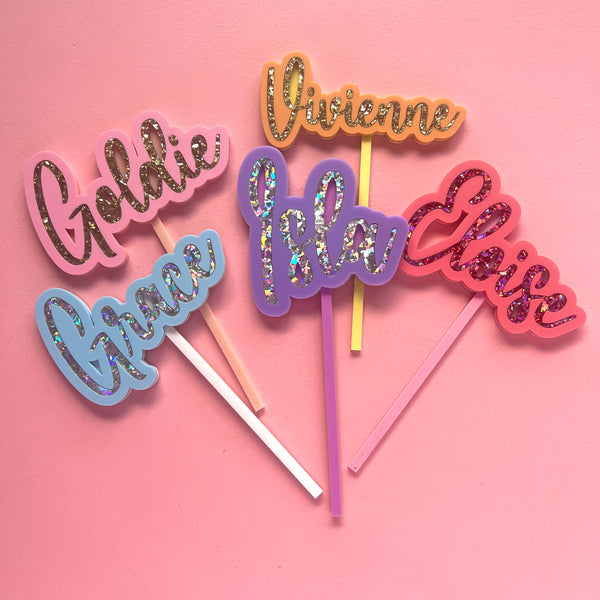 Cursive Custom Name Toppers – Hello Kit Co.