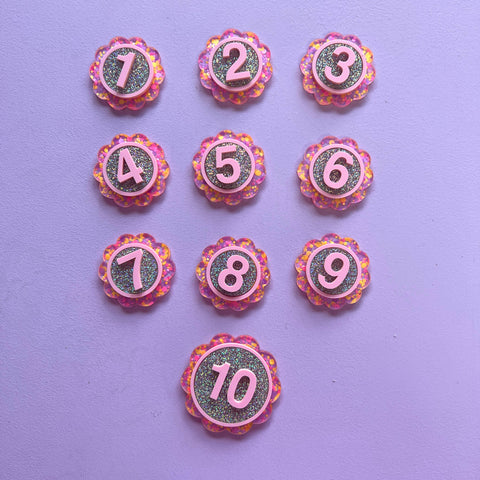 Wholesale - Pink Glitter Badges