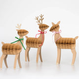 Honeycomb Reindeer Family