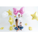 Pink Spotty Bow Balloon