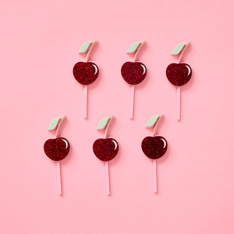 Mini Cherry Toppers - Set of 6