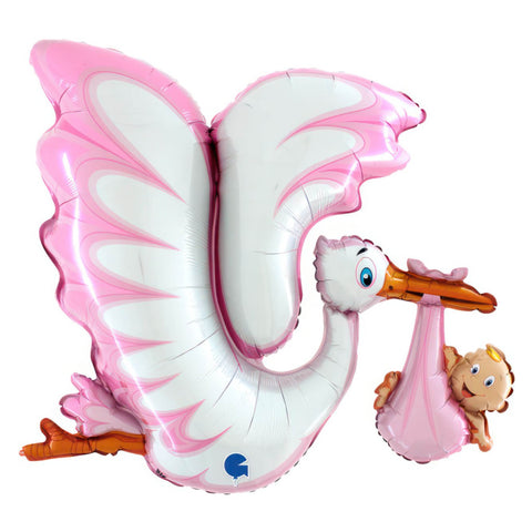 Pink Stork Balloon