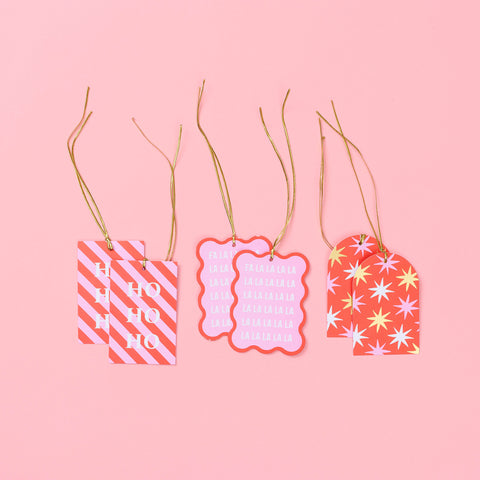 Nova Pink+Poppy Red Gift Tag Set