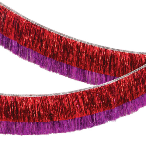 Red & Pink Tinsel Fringe Garland