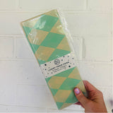 Tissue Paper pack - Diamond & Stripe - butter + mint