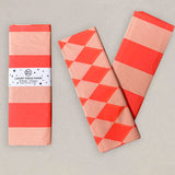 Tissue Paper pack - Diamond & Stripe - orange + peach