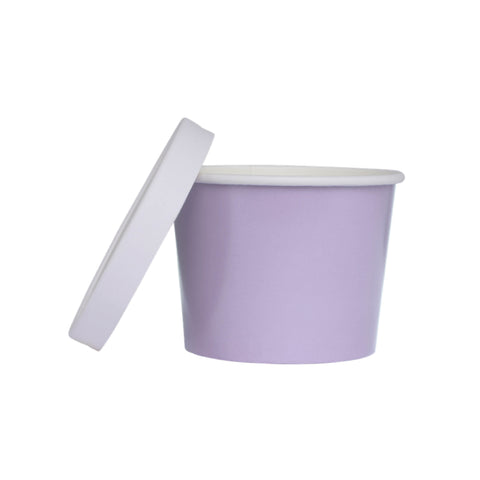 Pastel Lilac Paper Tubs with Lids - 5pk