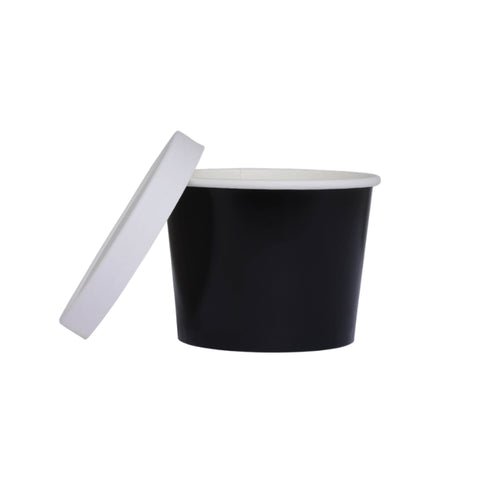 Black Paper Tubs with Lids - 5pk