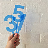 Blue Perspex Cake Topper - More numbers available