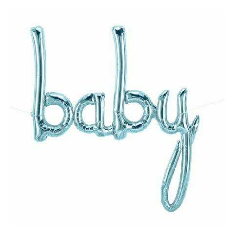 Pastel Blue BABY Script Balloon