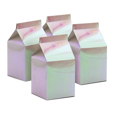 Iridescent Milk Box Cartons - Pack of 10