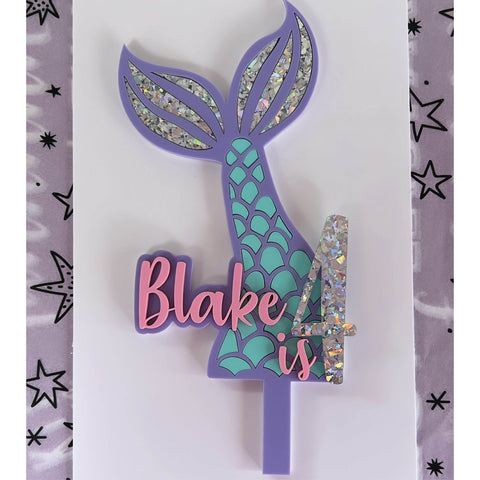 Luxe Mermaid Tail Cake Topper